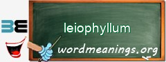 WordMeaning blackboard for leiophyllum
